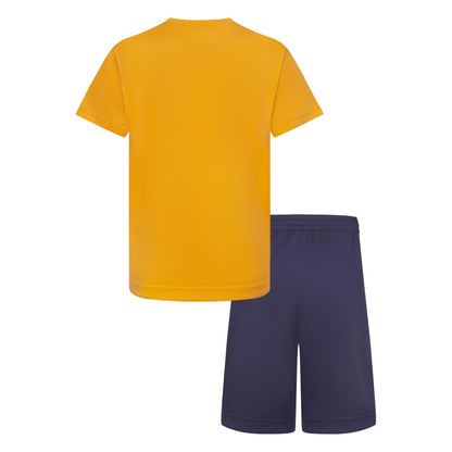 Multicoloured - Back - Nike Childrens-Kids Blocked Top & Shorts Set