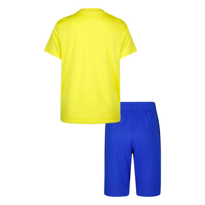 Blue-Yellow - Back - Nike Childrens-Kids Icon Top & Shorts Set