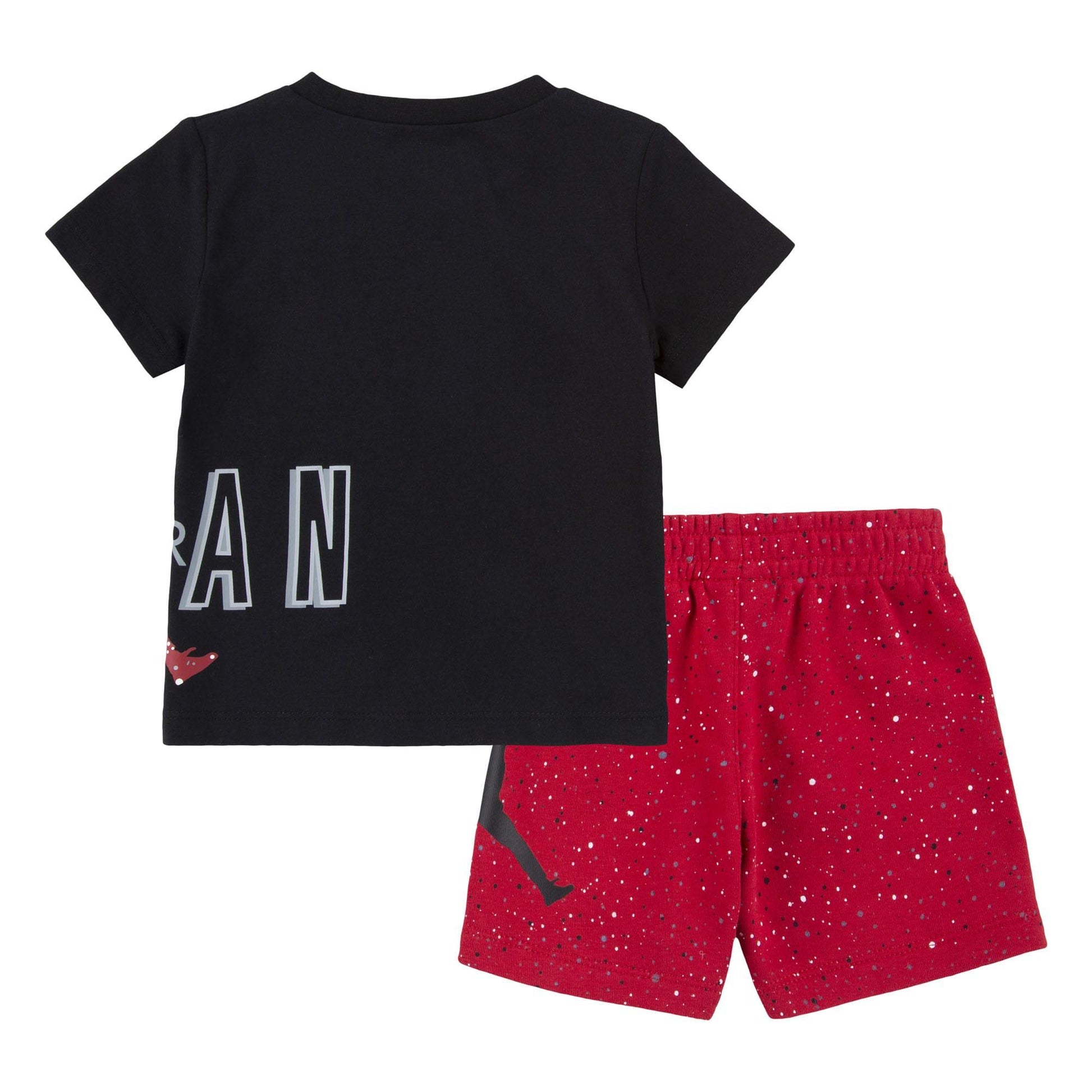 Red - Back - Nike Childrens-Kids Air Jumbled Speckle Top & Bottom Set