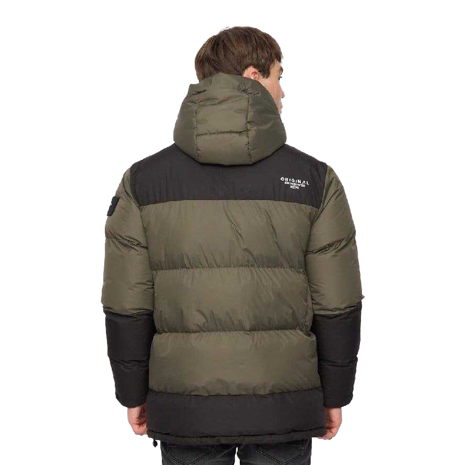 Green - Back - Crosshatch Mens Squadage Panelled Jacket