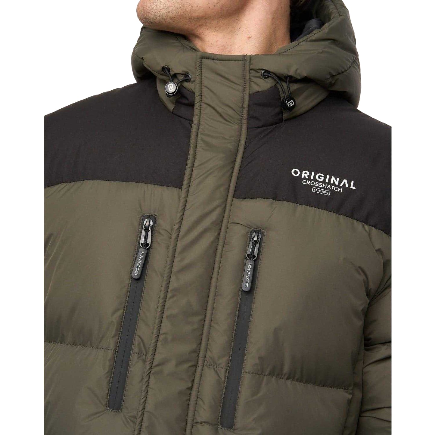 Green - Side - Crosshatch Mens Squadage Panelled Jacket