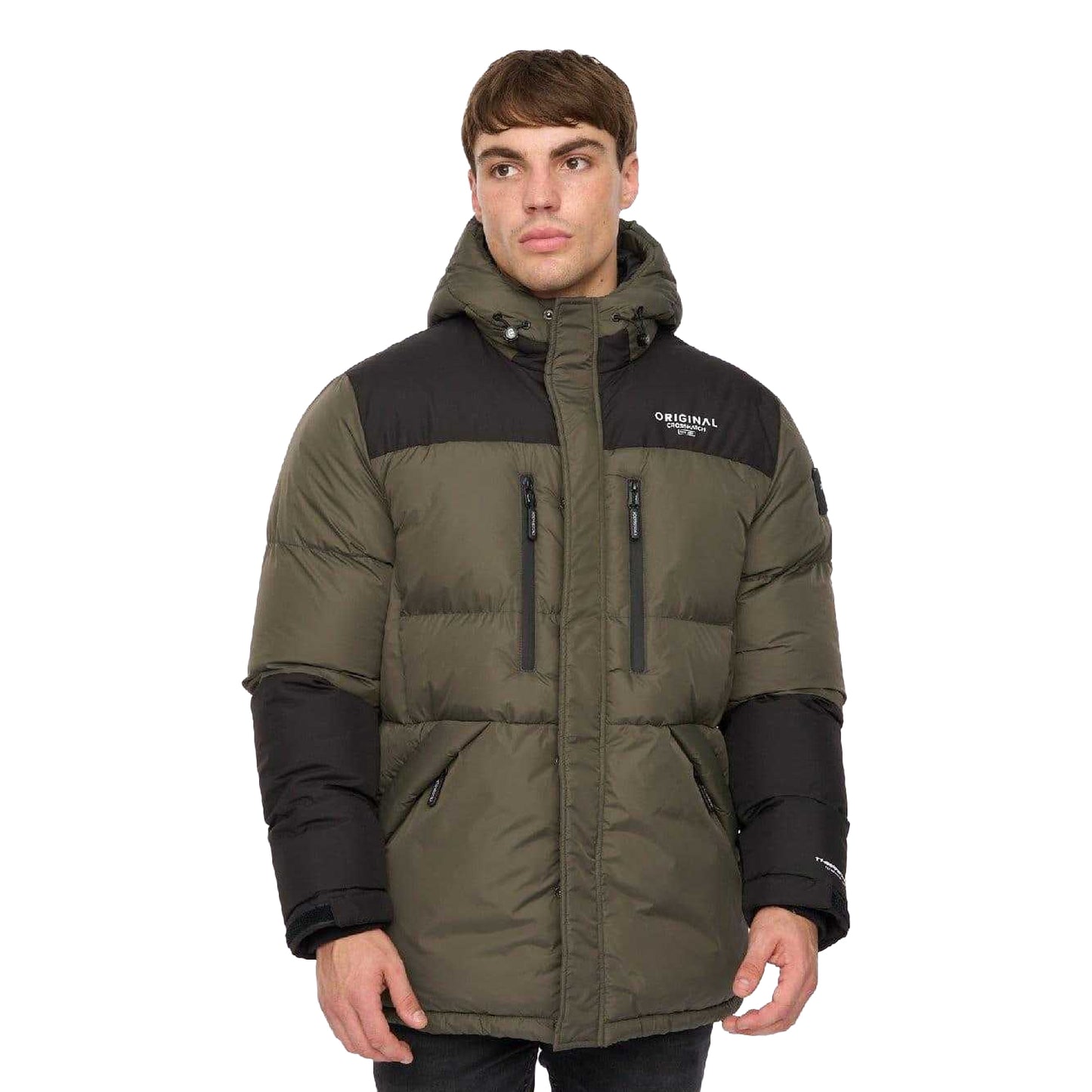 Green - Front - Crosshatch Mens Squadage Panelled Jacket