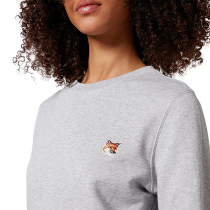 Grey - Side - Maison Kitsuné Womens-Ladies Fox Sweatshirt