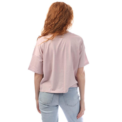 White-Silver - Back - DKNY Womens-Ladies Rhinestone Foil Logo T-Shirt