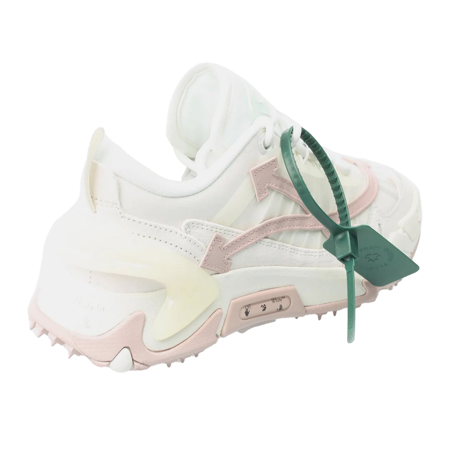 Pink-White - Back - Off White Womens-Ladies Odsy 2000 Leather Trainers