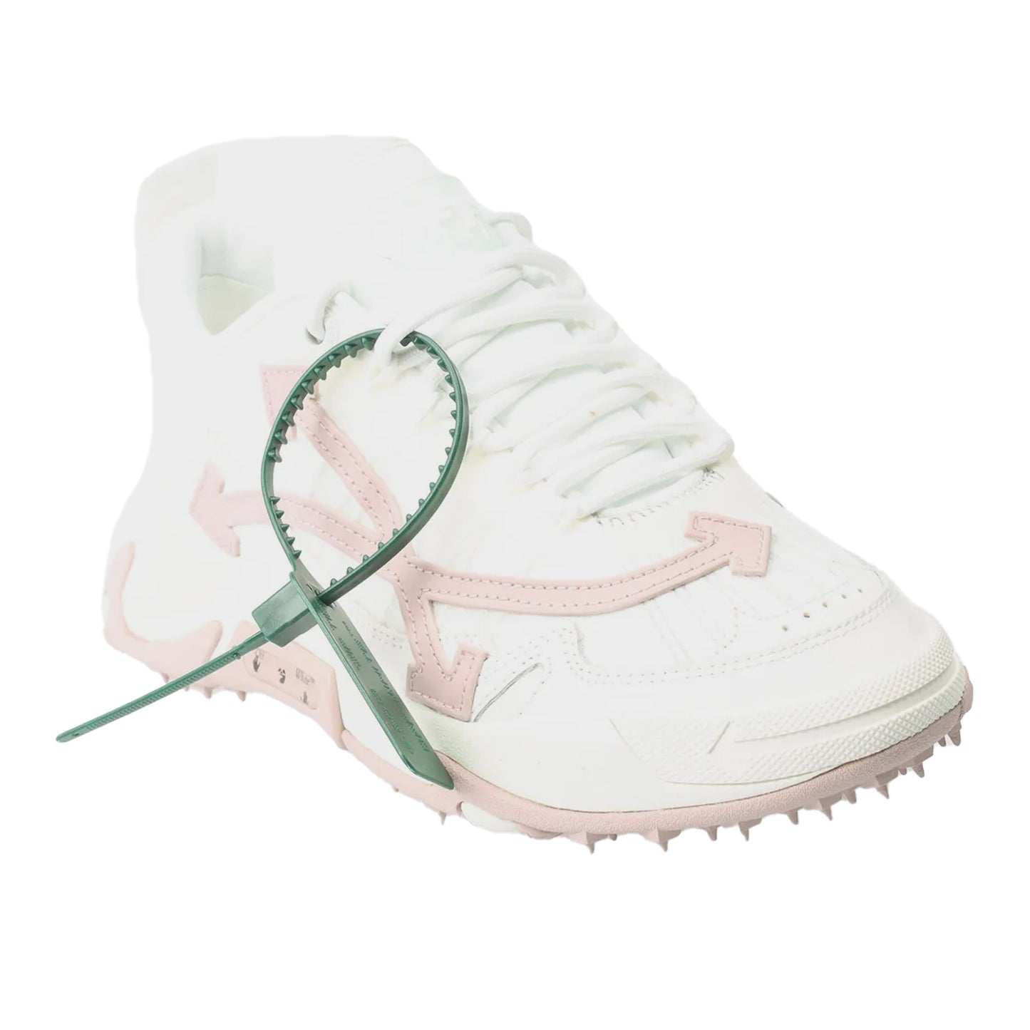 Pink-White - Front - Off White Womens-Ladies Odsy 2000 Leather Trainers