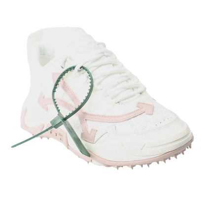 Pink-White - Front - Off White Womens-Ladies Odsy 2000 Leather Trainers