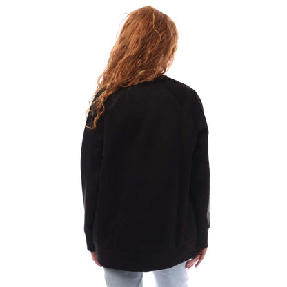 Black - Back - DKNY Womens-Ladies Scuba Sueded Sweatshirt