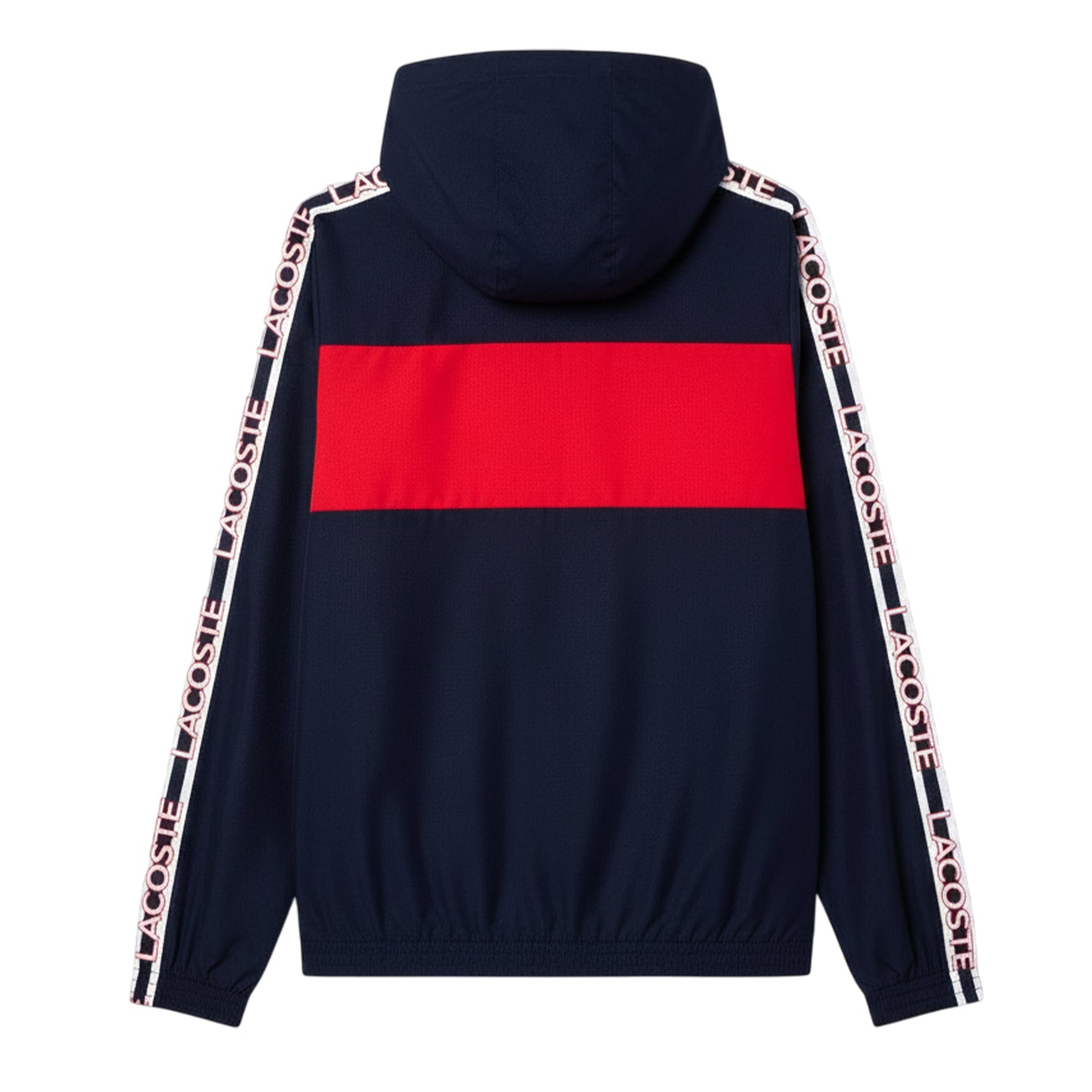 Navy - Back - Lacoste Mens Colour Block Logo Tennis Full Zip Hoodie