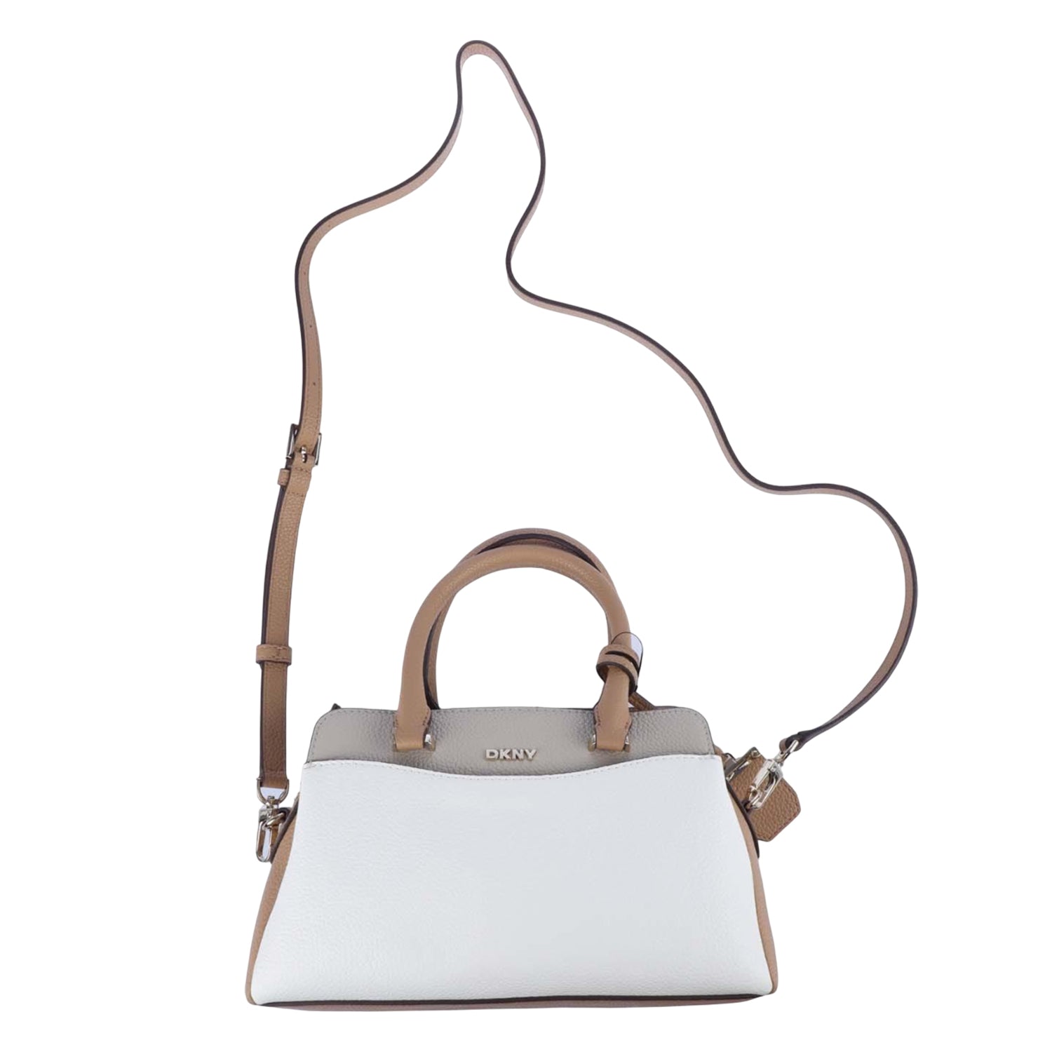 Brown-Beige - Front - DKNY Avelle SM Leather Crossbody Bag