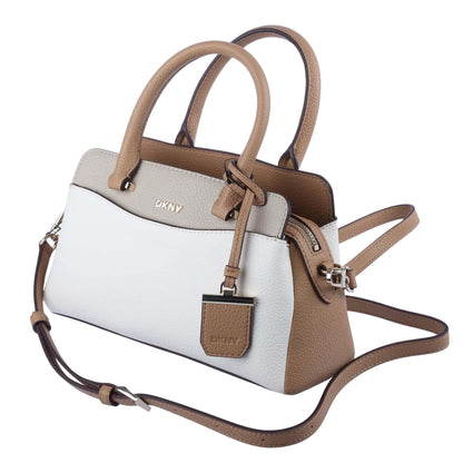 Brown-Beige - Side - DKNY Avelle SM Leather Crossbody Bag