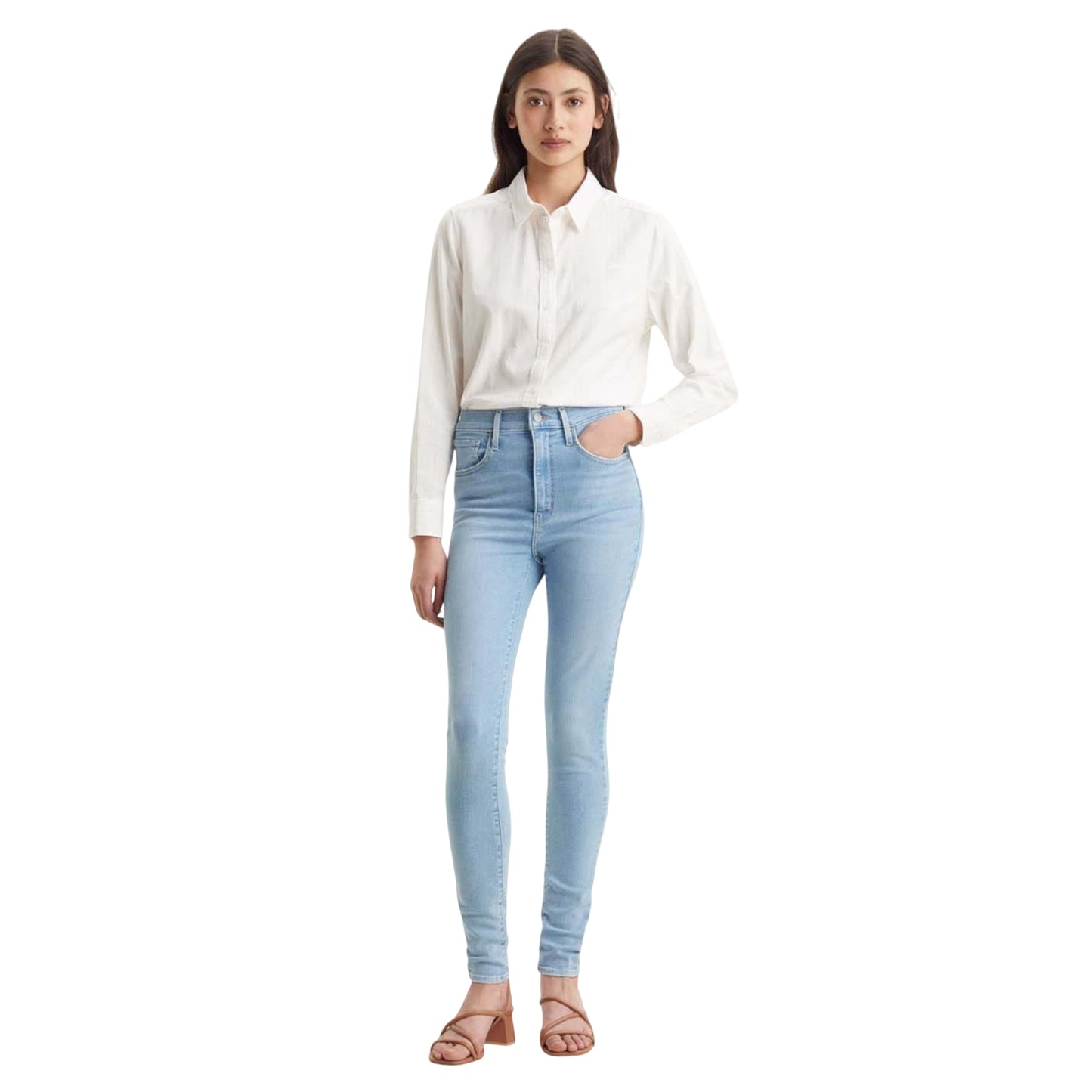 Blue - Side - Levis Womens-Ladies Mile High Super Skinny Jeans