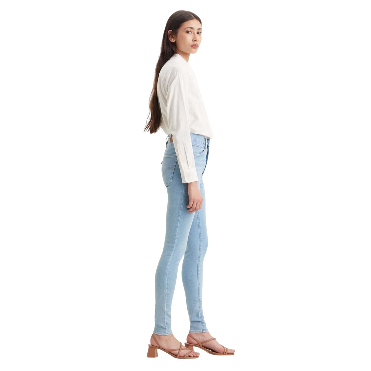 Blue - Pack Shot - Levis Womens-Ladies Mile High Super Skinny Jeans