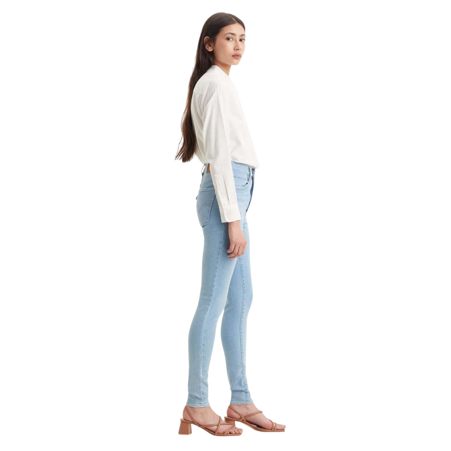 Blue - Pack Shot - Levis Womens-Ladies Mile High Super Skinny Jeans