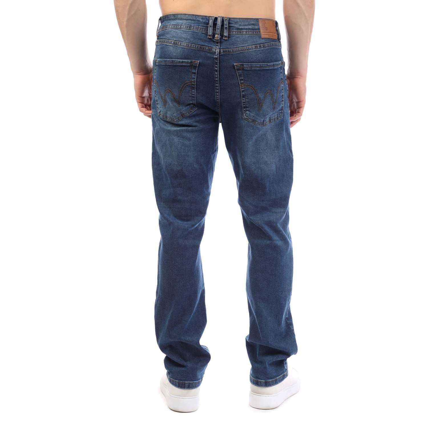 Blue - Back - Duck and Cover Mens Hydras Straight Jeans