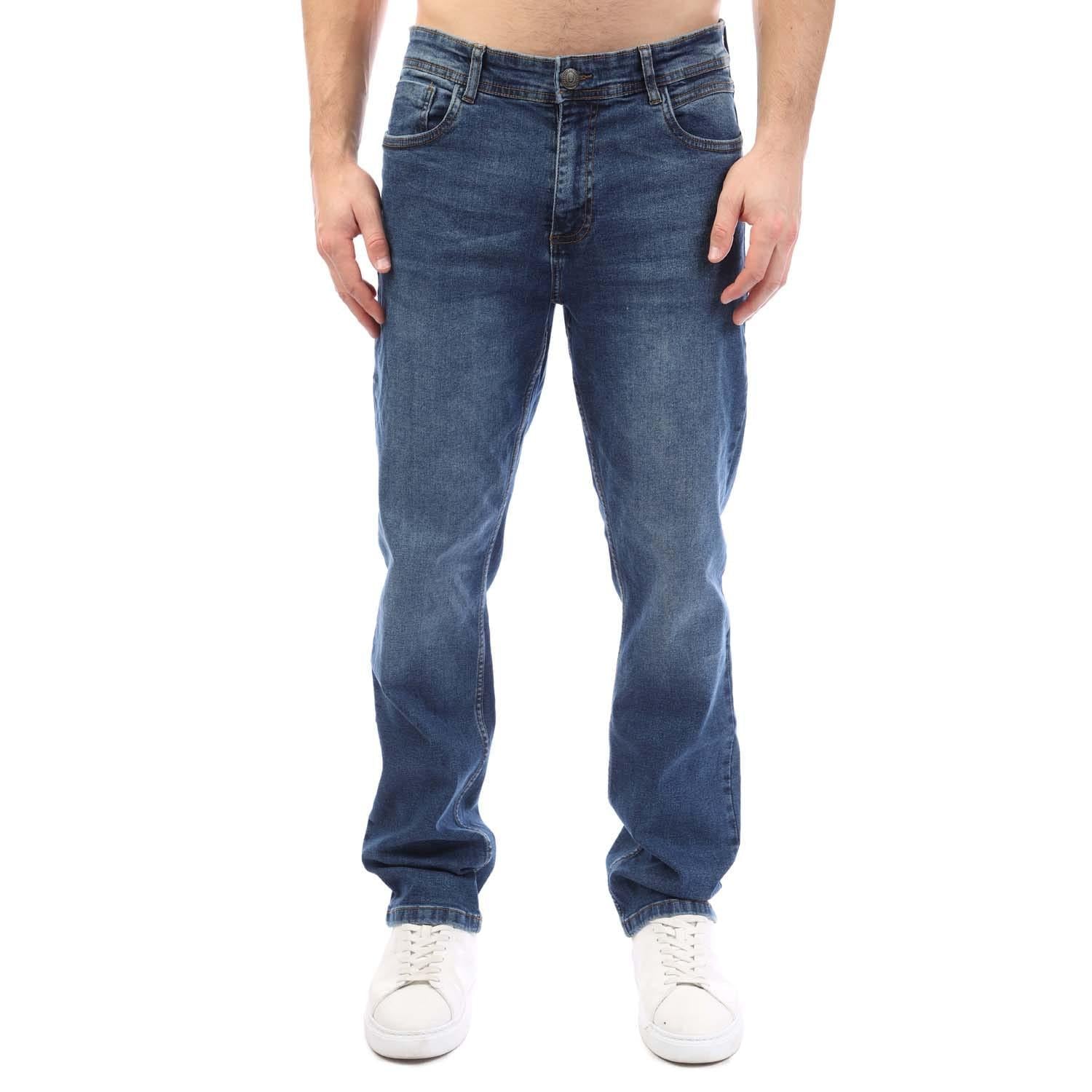 Blue - Front - Duck and Cover Mens Hydras Straight Jeans
