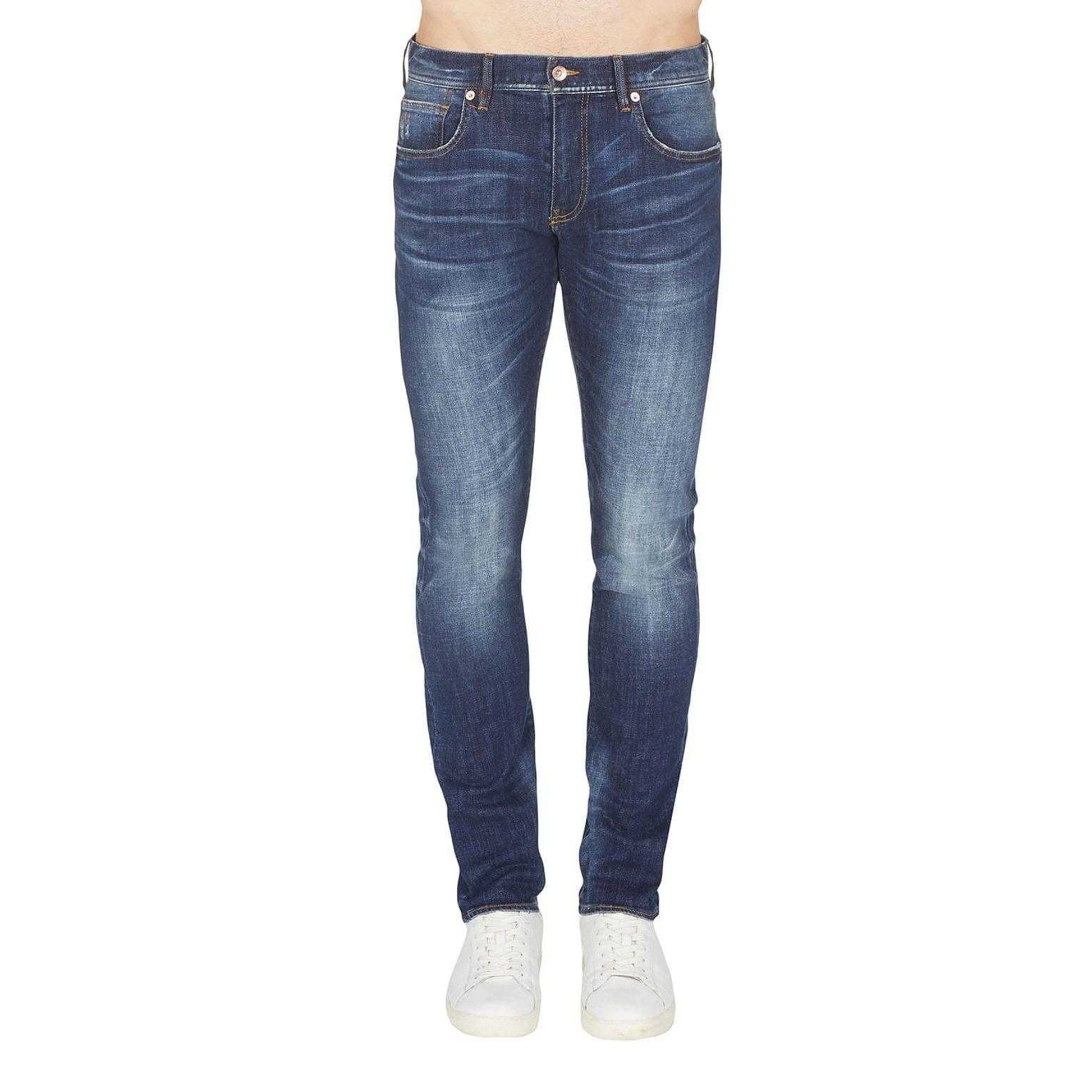 Indigo - Side - Armani Exchange Mens J13 Slim Jeans