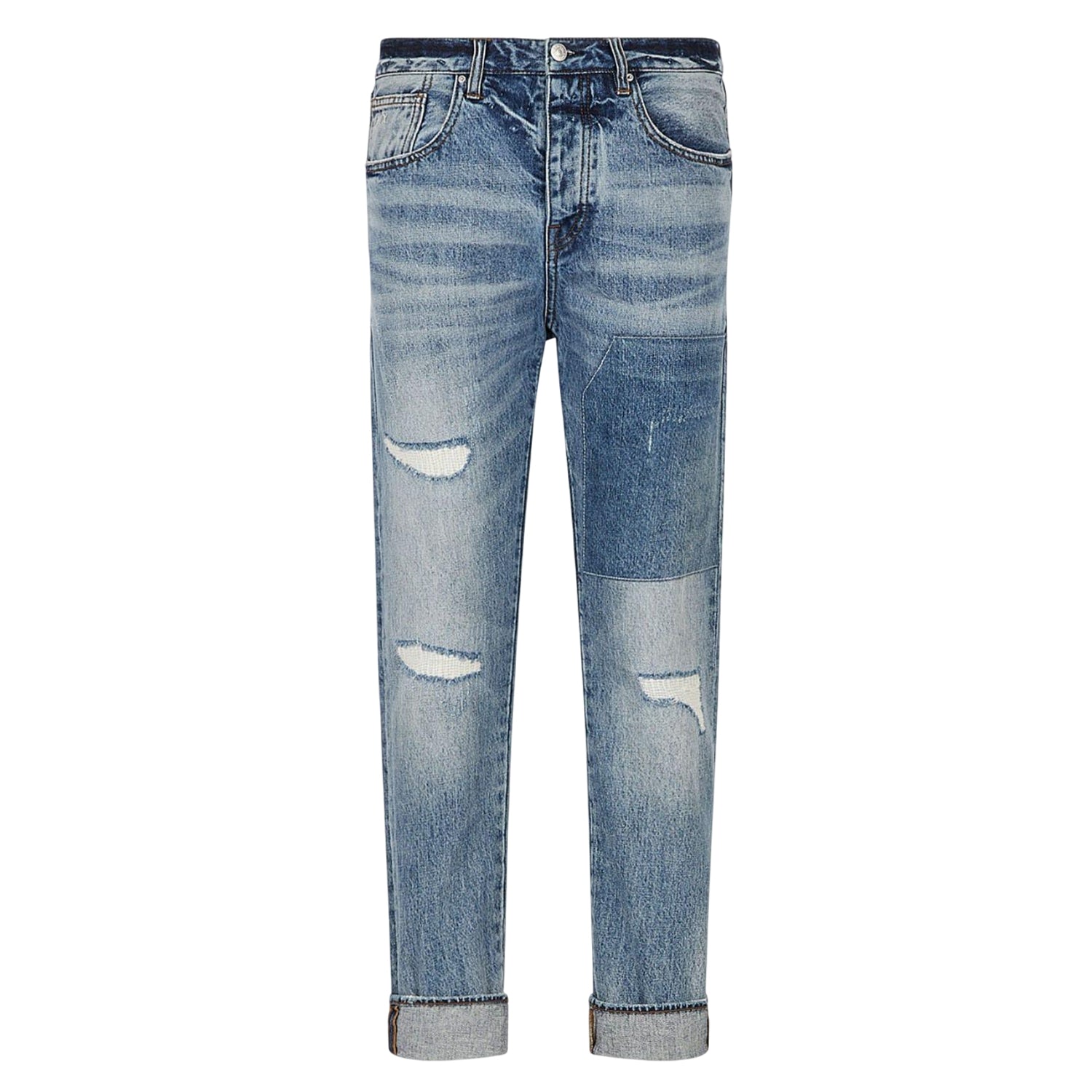 Indigo - Front - Armani Exchange Mens J24 Tapered Jeans