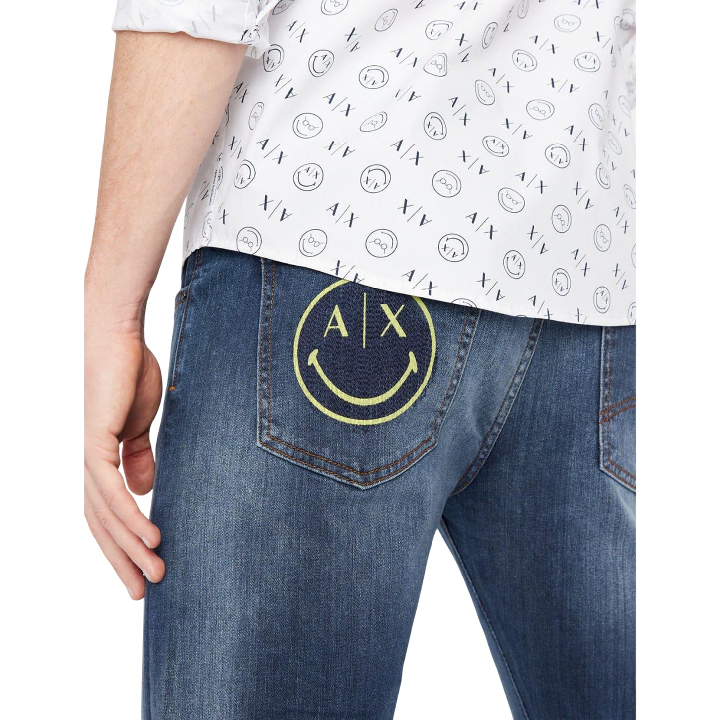 Indigo - Back - Armani Exchange Mens J13 Slim Jeans