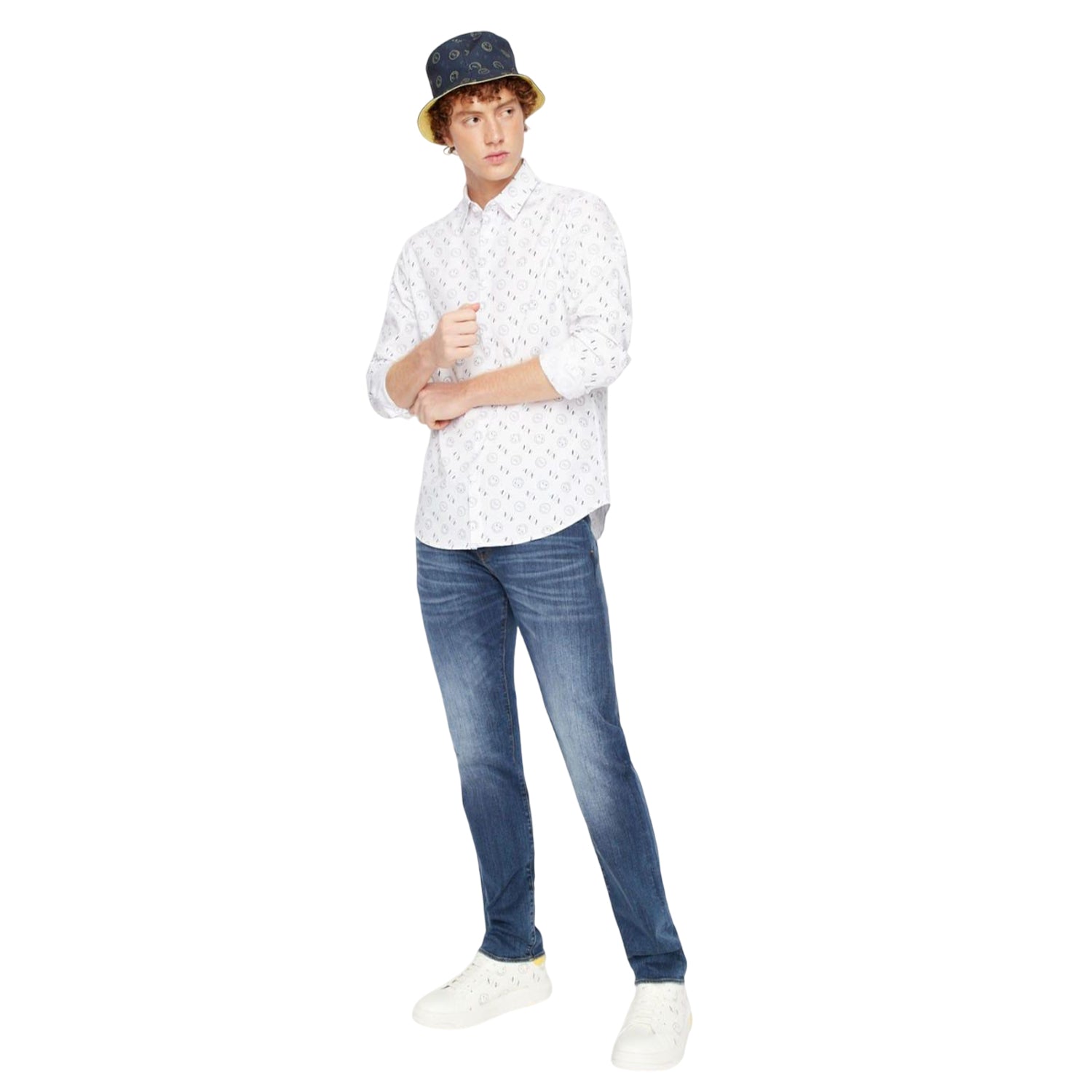 Indigo - Side - Armani Exchange Mens J13 Slim Jeans