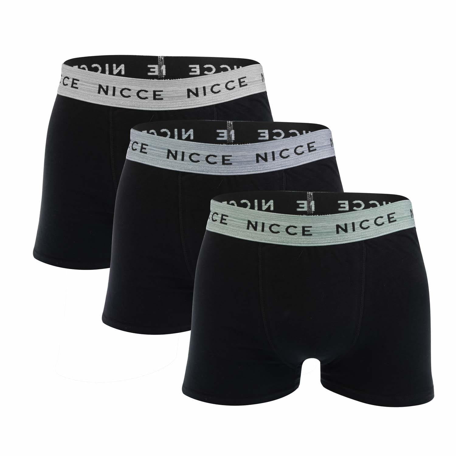 Black - Front - Nicce Mens Caleb Boxer Shorts (Pack of 3)