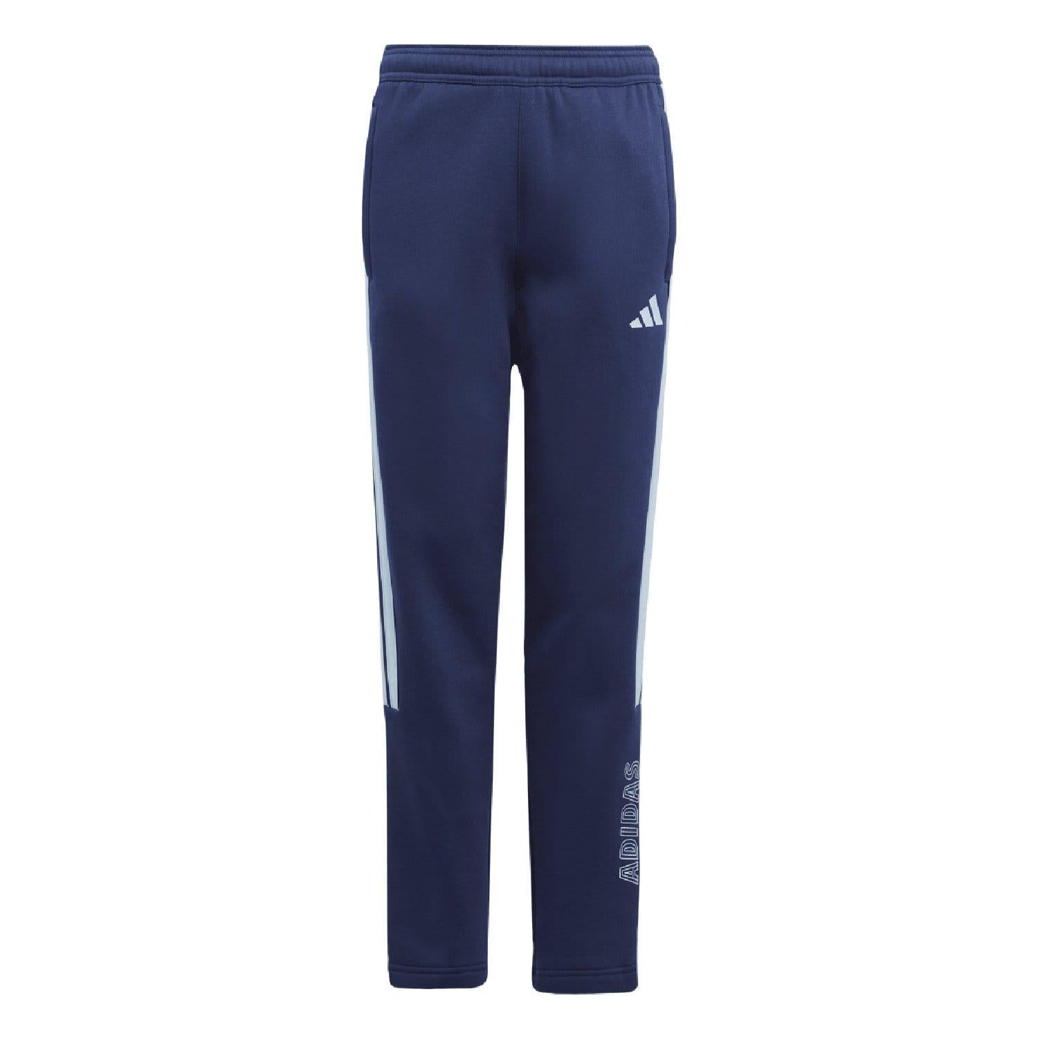 Blue - Front - Adidas Childrens-Kids House Of Tiro Fleece Tracksuit Bottoms