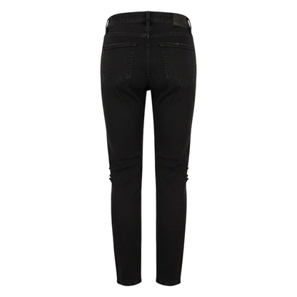 Black - Back - Armani Exchange Womens-Ladies J51 High Rise Carrot Fit Jeans