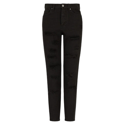Black - Front - Armani Exchange Womens-Ladies J51 High Rise Carrot Fit Jeans