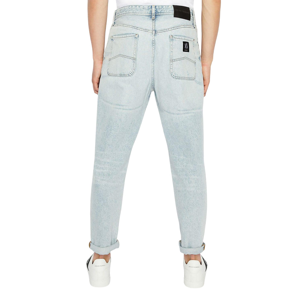 Indigo - Back - Armani Exchange Mens J90 Carrot Fit Jeans