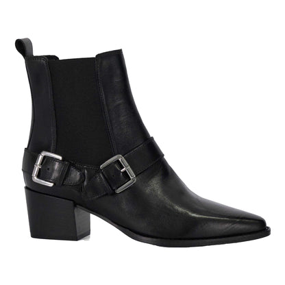 Black - Back - Dune London Womens-Ladies Panino Leather Ankle Chelsea Boots
