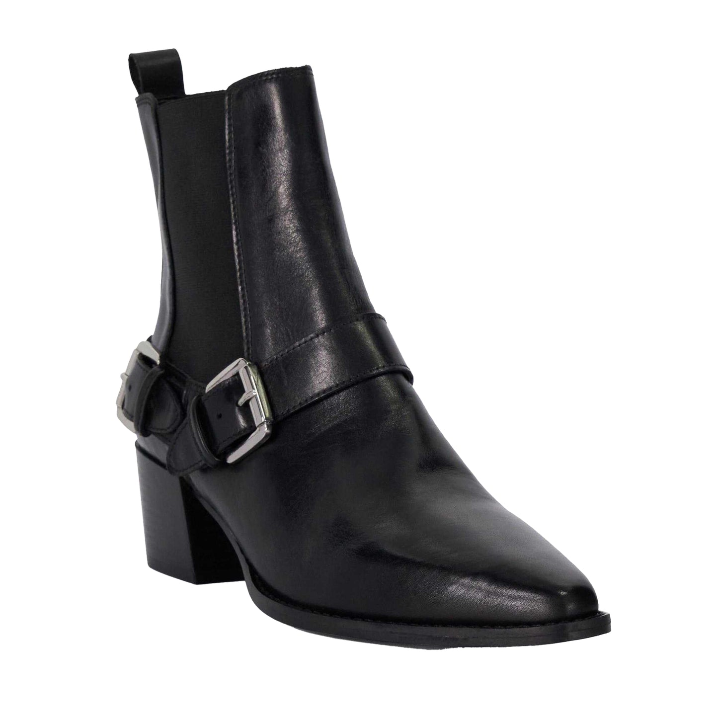 Black - Front - Dune London Womens-Ladies Panino Leather Ankle Chelsea Boots