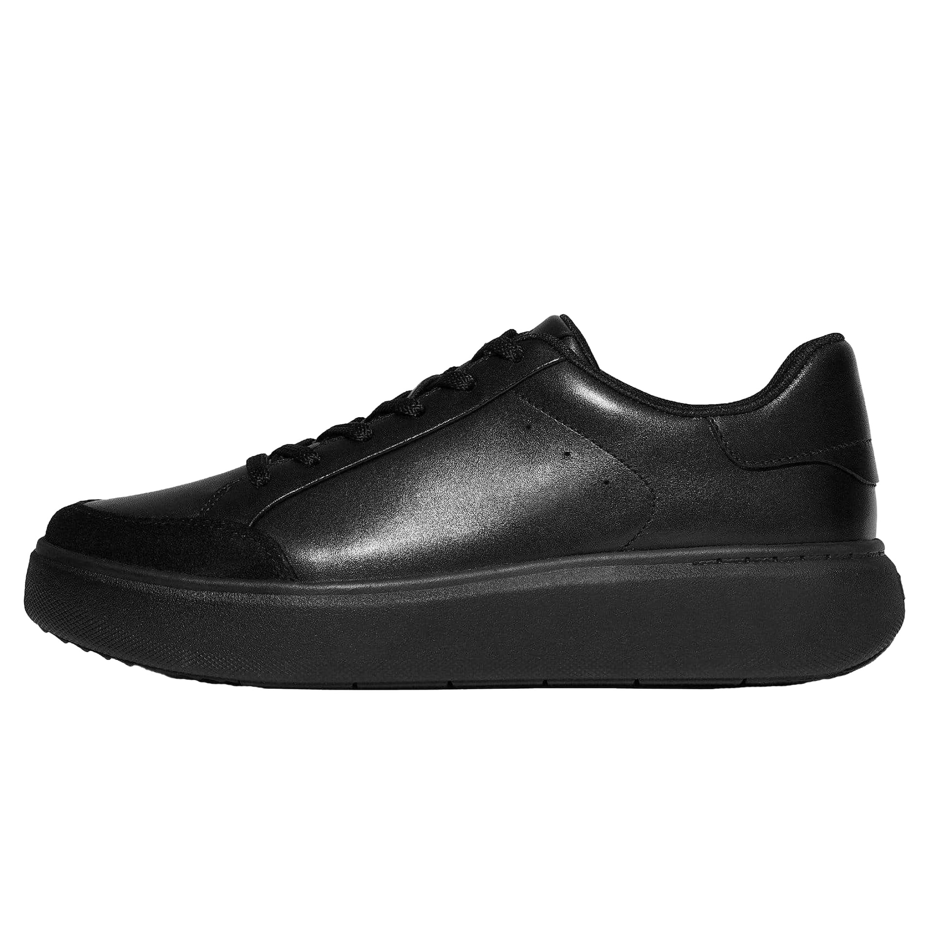 Black - Back - Fit Flop Womens-Ladies RTG Leather Trainers