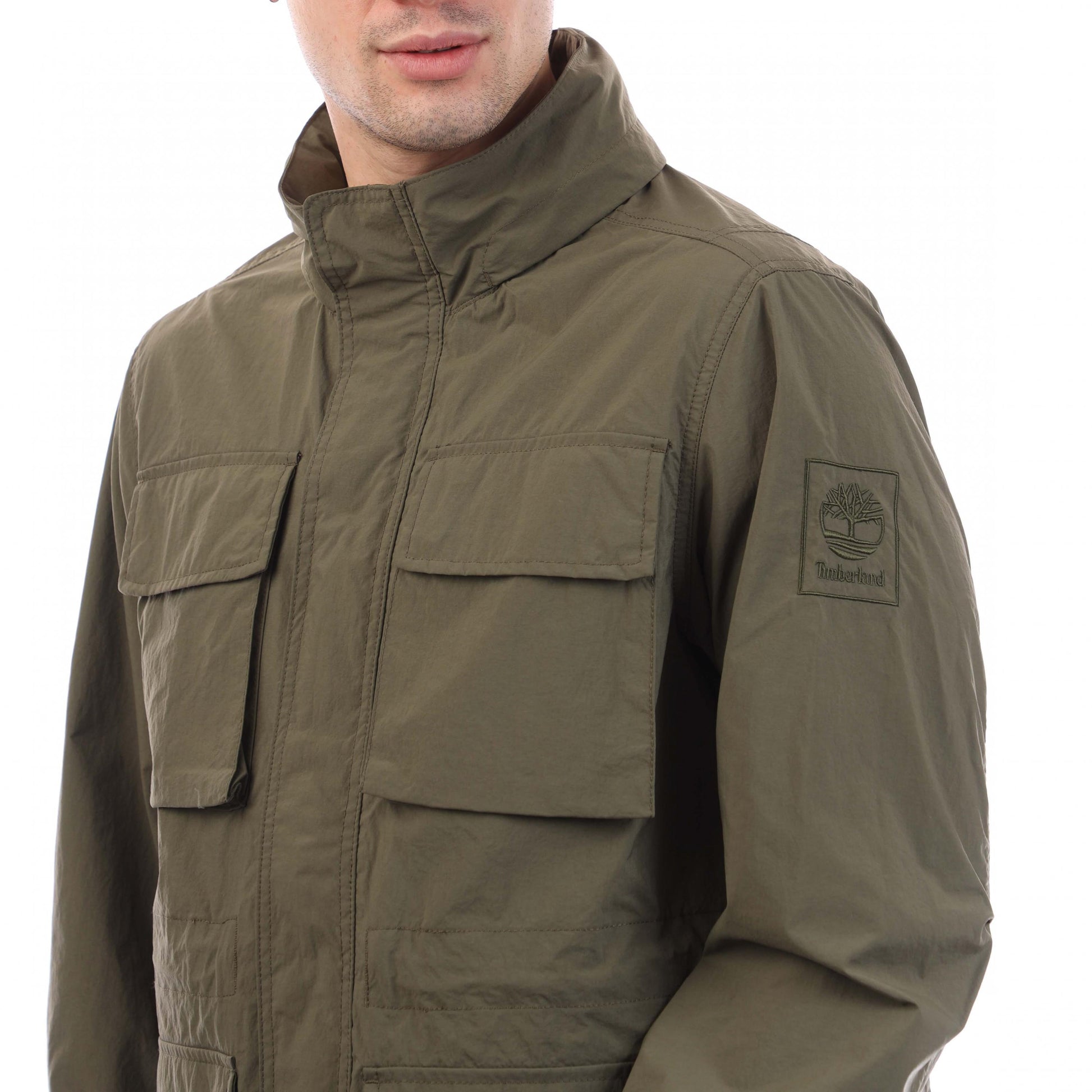 Green - Side - Timberland Mens Abington Durable Water Repellent Parka