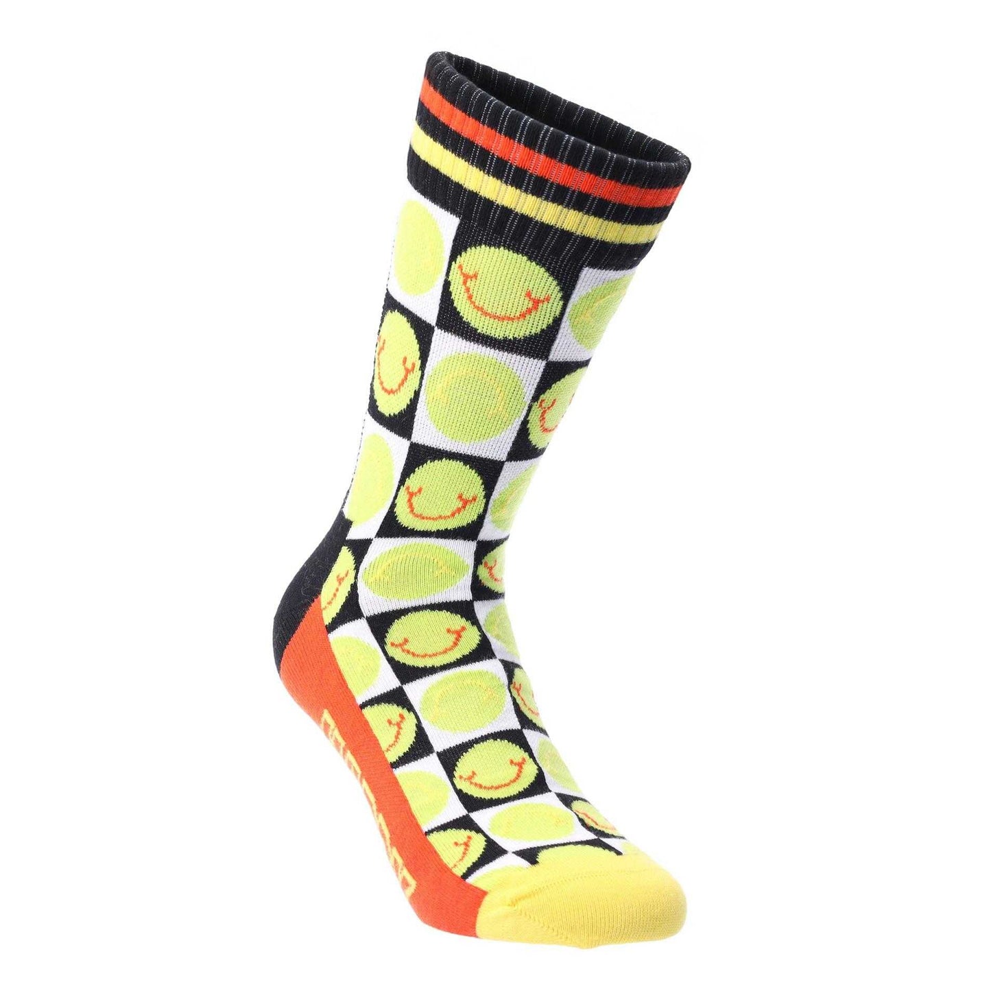 Yellow - Front - Happy Socks Unisex Adult Happy Check 3-4 Length Athletic Crew Socks