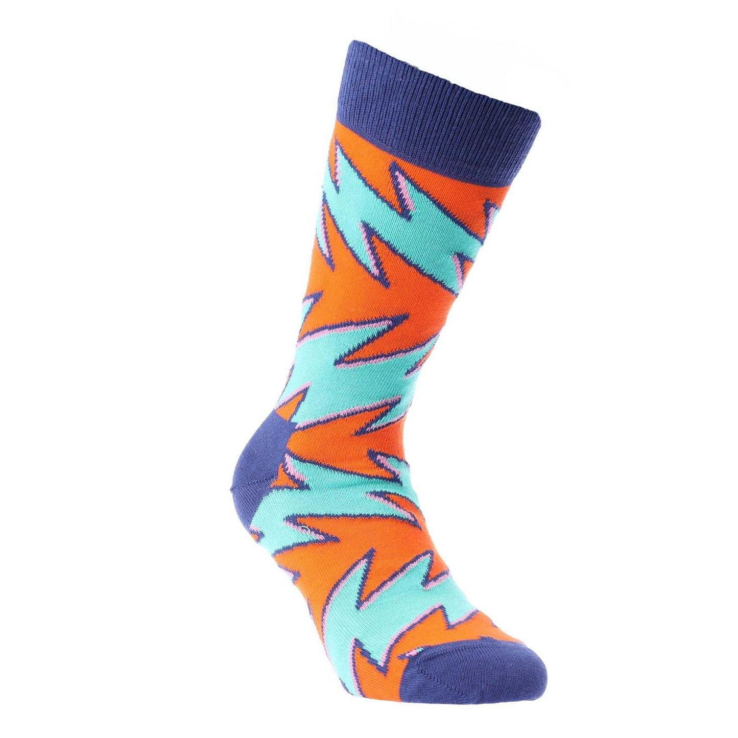 Purple - Front - Happy Socks Unisex Adult Rock N Roll Stripe Socks