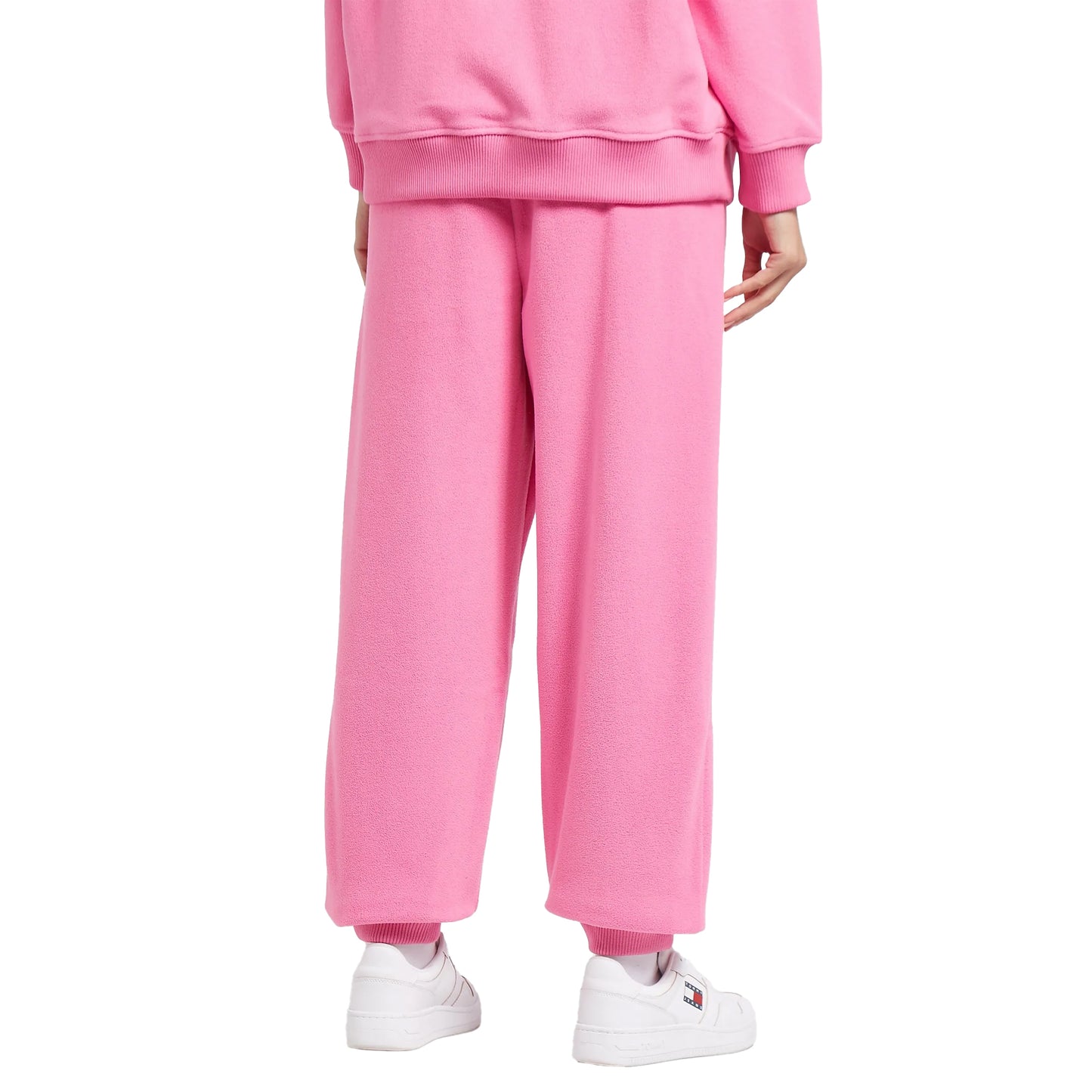 Pink - Back - Tommy Hilfiger Womens-Ladies Fleece Signature Jogging Bottoms