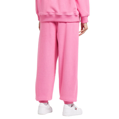 Pink - Back - Tommy Hilfiger Womens-Ladies Fleece Signature Jogging Bottoms