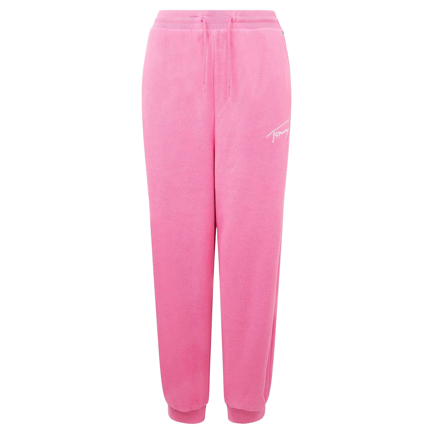 Pink - Front - Tommy Hilfiger Womens-Ladies Fleece Signature Jogging Bottoms