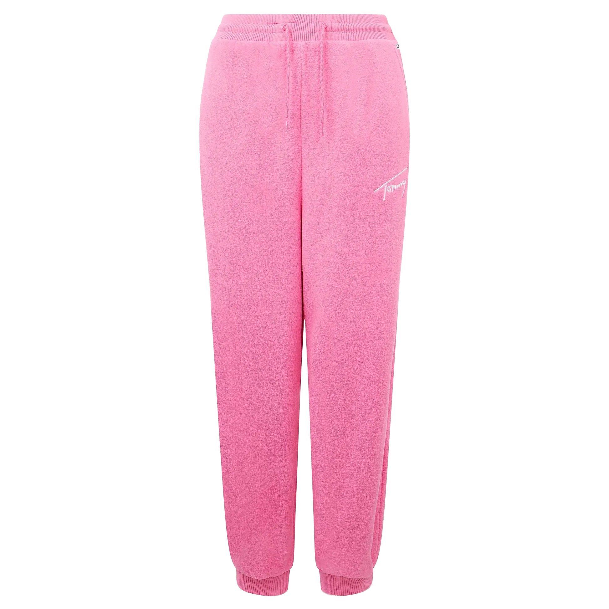 Pink - Front - Tommy Hilfiger Womens-Ladies Fleece Signature Jogging Bottoms