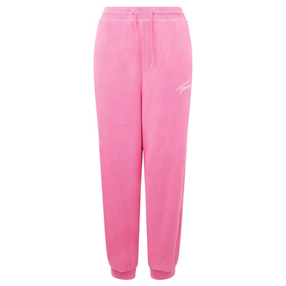 Pink - Front - Tommy Hilfiger Womens-Ladies Fleece Signature Jogging Bottoms