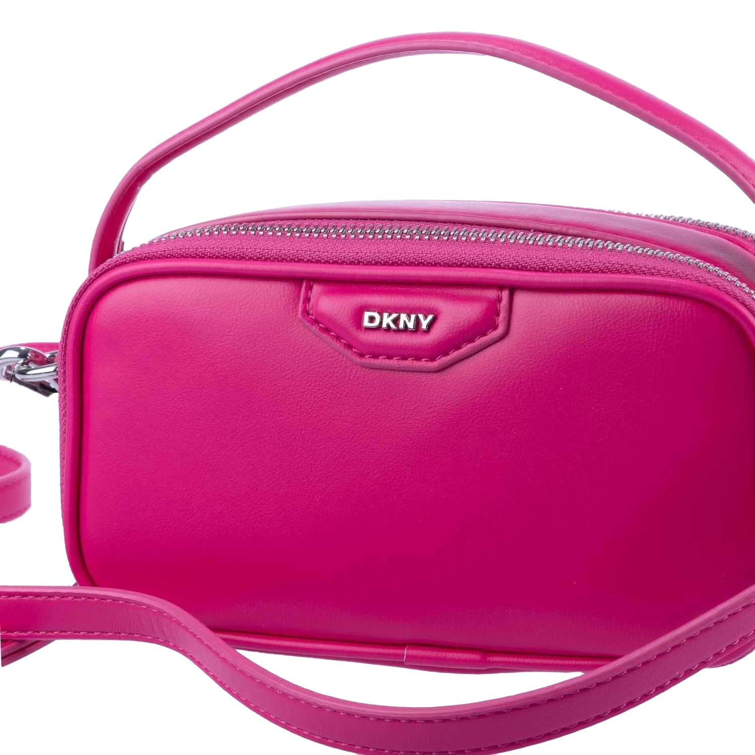 Pink - Side - DKNY Naria Camera Top Handle Crossbody Bag