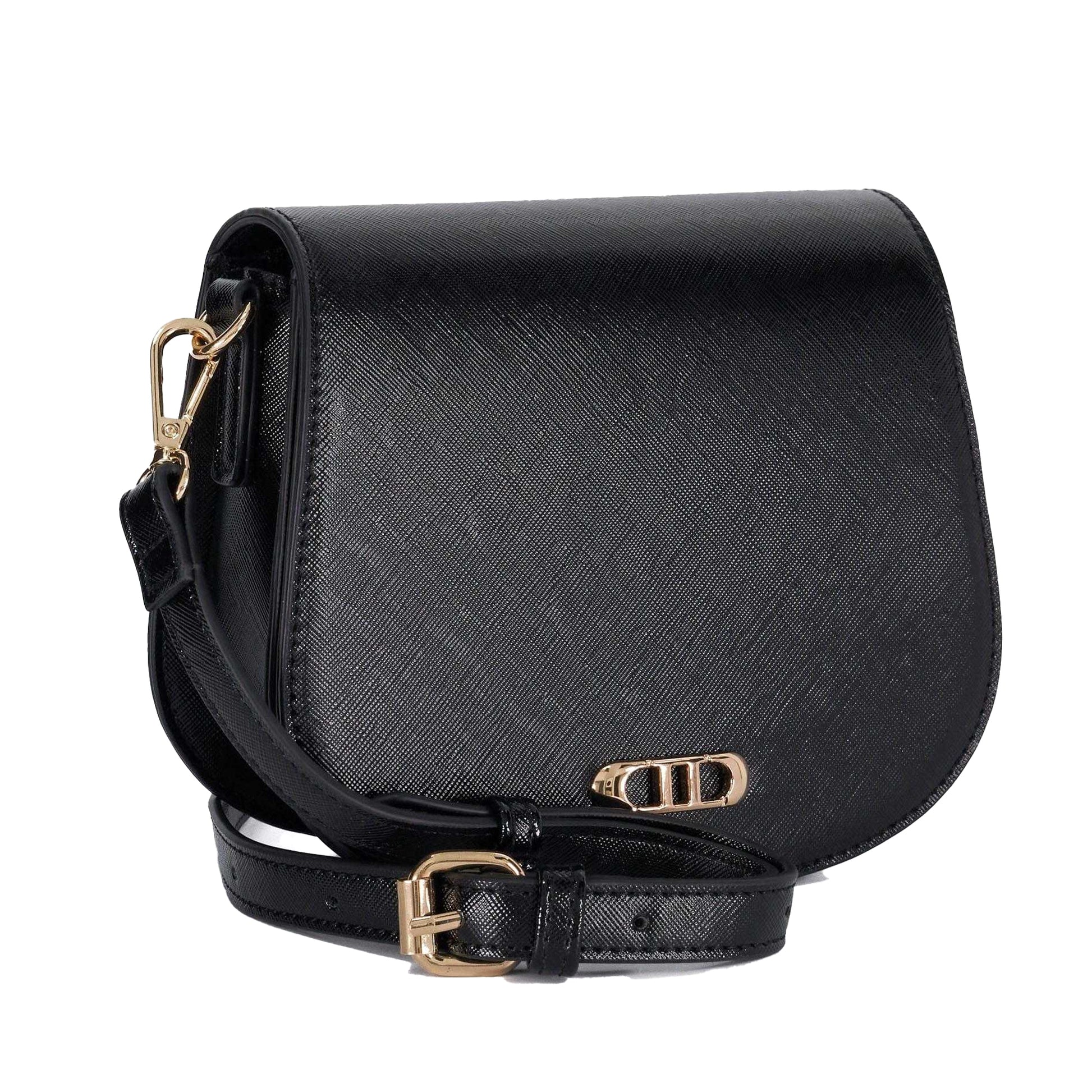 Black - Side - Dune London Womens-Ladies Desireo Snakeskin Saddle Bag