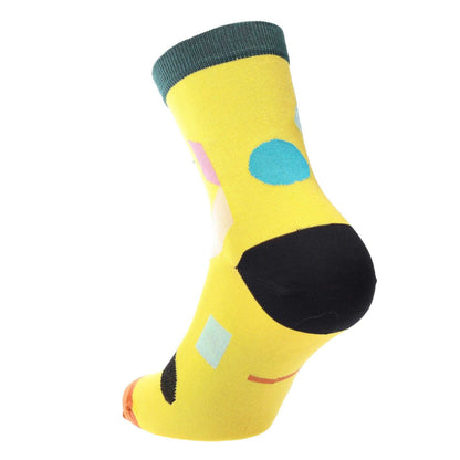 Yellow - Back - Happy Socks Unisex Adult Julia Ankle Socks