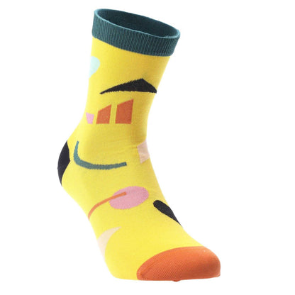Yellow - Front - Happy Socks Unisex Adult Julia Ankle Socks
