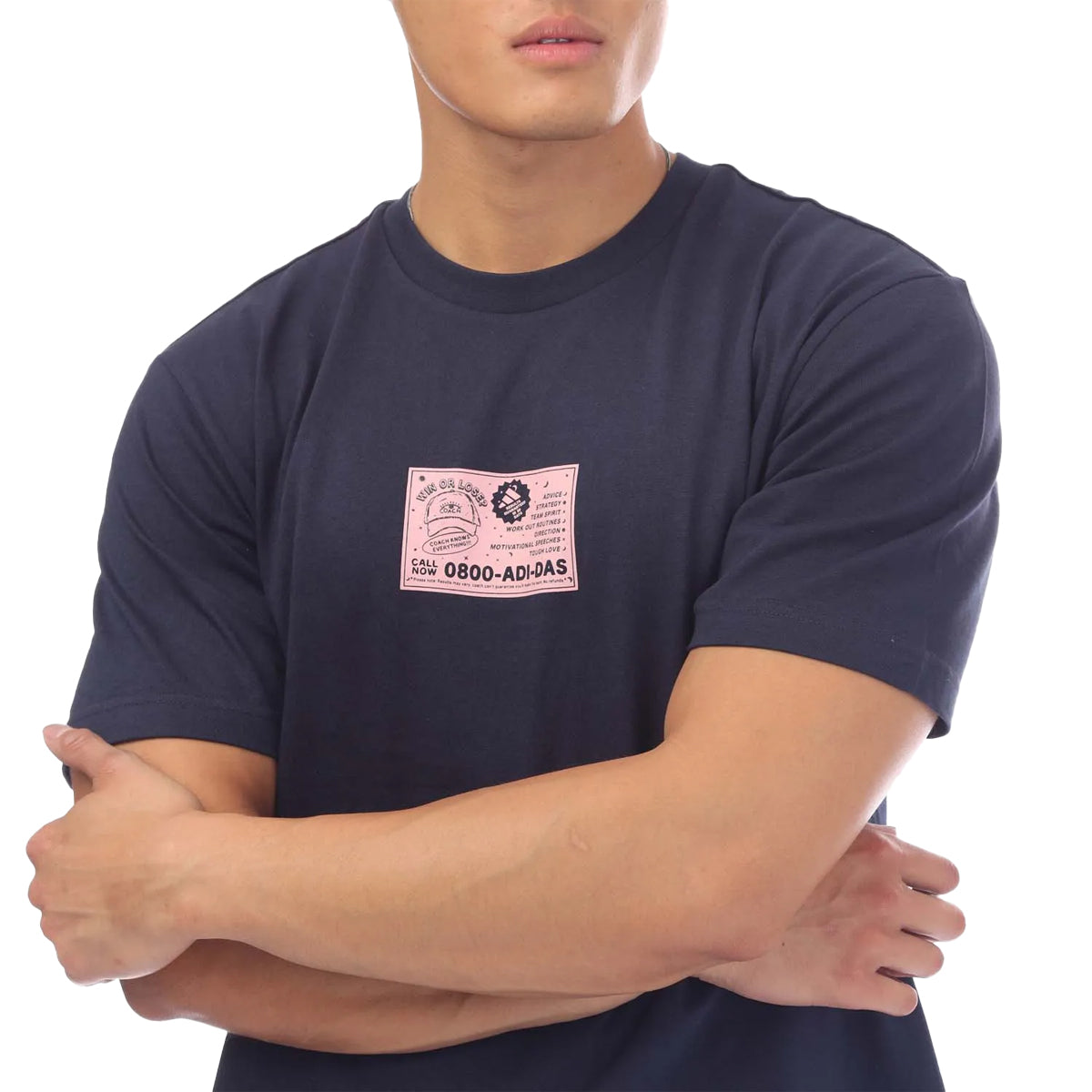 Navy - Back - Adidas Mens Psychic Coach T-Shirt