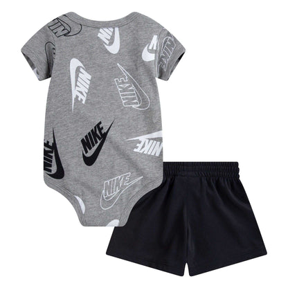 Black-Grey - Back - Nike Baby Confetti Top & Shorts Set