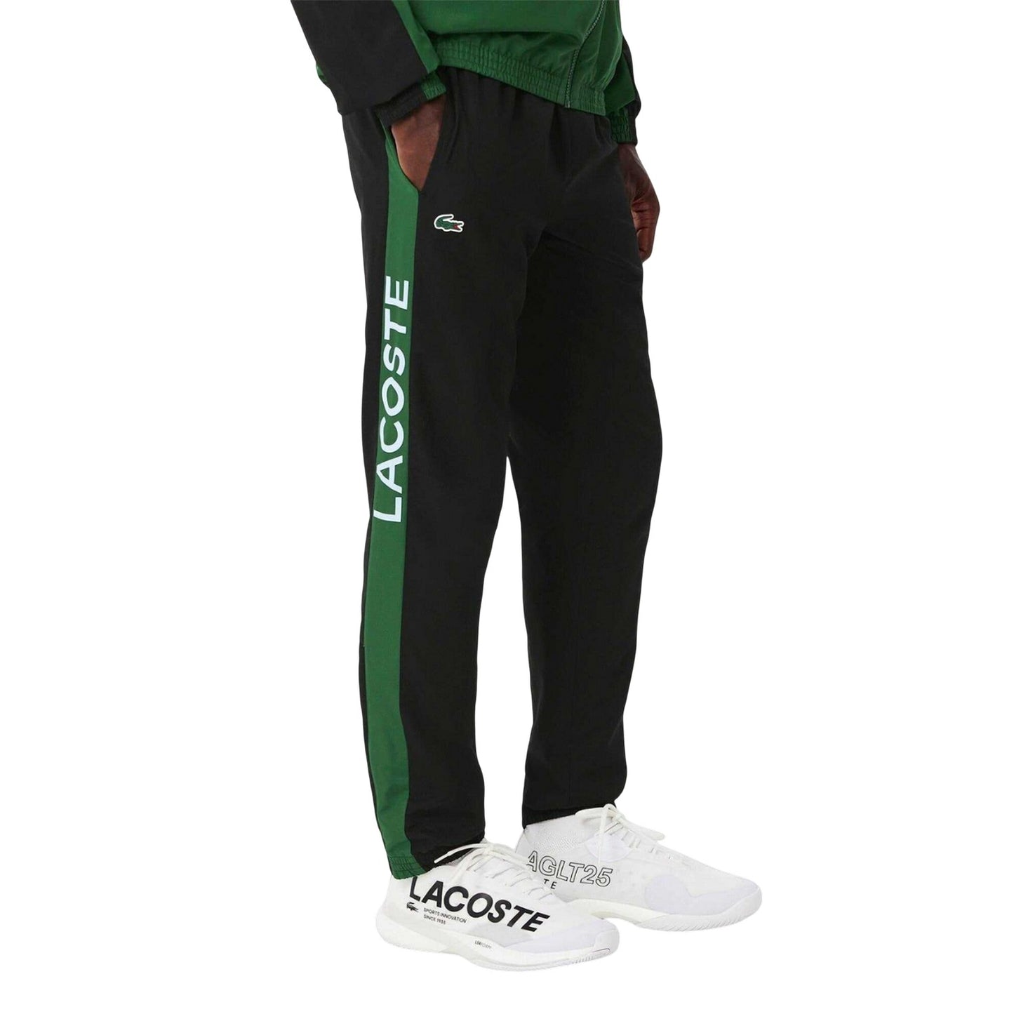 Green - Side - Lacoste Mens Printed Tennis Tracksuit Set