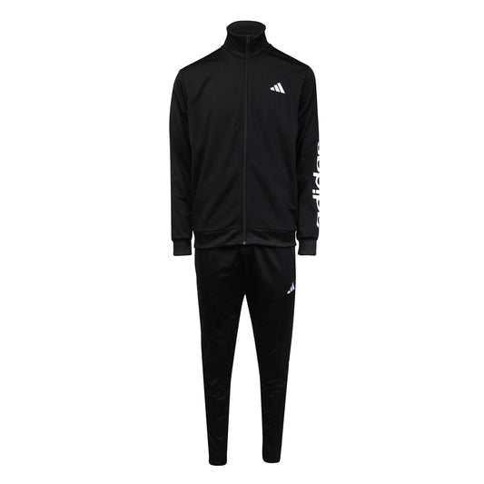 Black - Front - Adidas Mens Linear Tracksuit Set