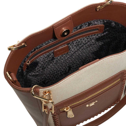 Tan - Lifestyle - Dune London Duckie Logo Long Handle Tote Bag