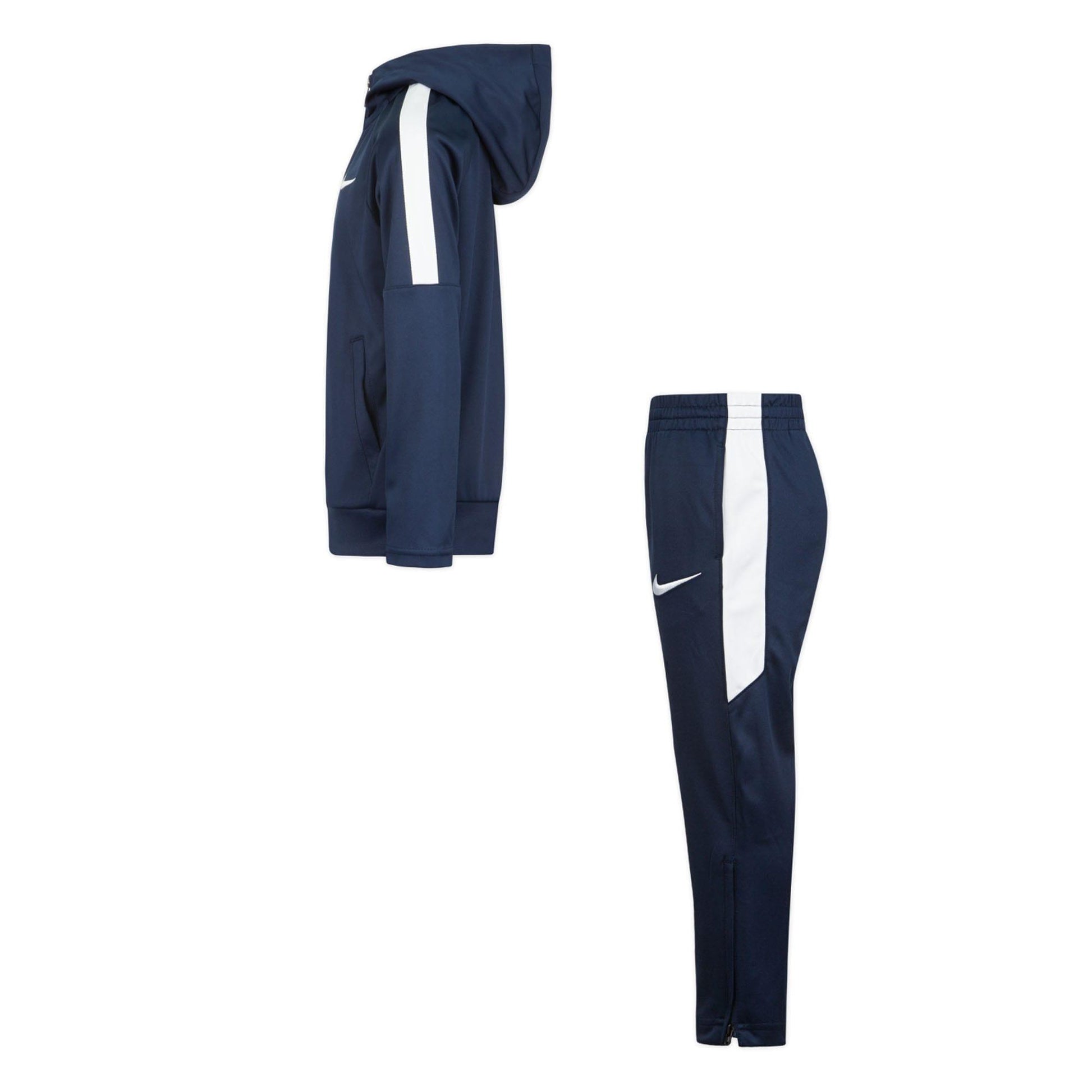 Blue - Side - Nike Childrens-Kids Hooded Tracksuit Set